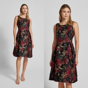 NWT Adrianna Papell Floral Jacquard Fit & Flare Dress Sz 6